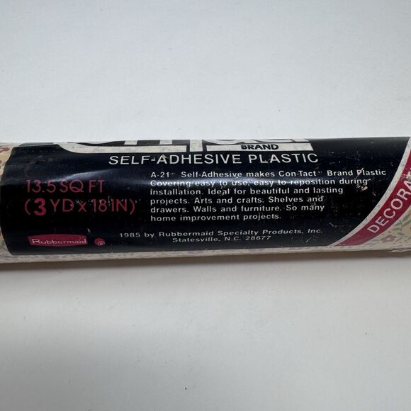 Vintage 1985 Rubbermaid Country Calico Con-Tact Shelf Paper Roll Self Adhesive - Picture 2 of 5